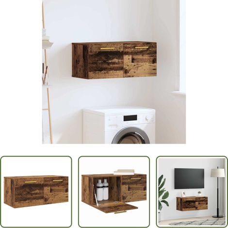 Rangement mural - Meuble mural Bois ancien 80 x 36.5 x 35 cm Bois d'ingénierie (1/5)
