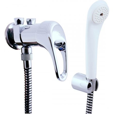 Robinet basse pression pour baignoire ou douche en laiton chromé avec douchette