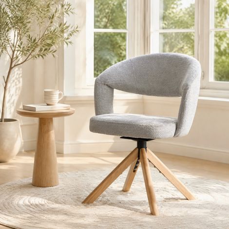 Sillas comedor giratorias tapizadas madera 2 uds OKMYHOME (1/5)