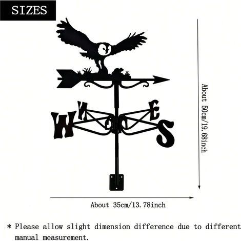 Girouette en métal rustique avec motif aigle et souris, décoration d'extérieur pour toit de jardin, cour, ferme (1/5)