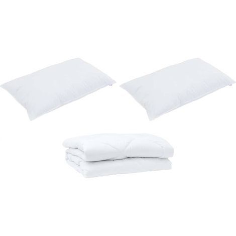 Duvet d'été simple avec oreiller 3 pcs，Couette Blanc Microfibre CFW50690 (1/5)