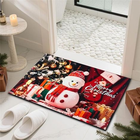 Non-Slip Christmas Doormat, 60x40cm, Bathroom Mat, Christmas Decor for Bathroom, Bedroom, Kitchen, Living Room (1/5)