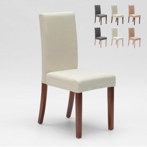 Chaise de cuisine et restaurant rembourrée en bois style henriksdal Comfort Luxury - Blanc (1/5)