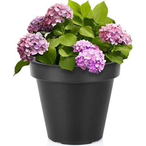 Maceta de plástico negra, redonda, 29 cm (1/5)