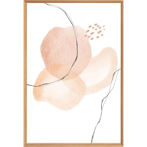 Tableau mural encadré tâche rose 65x97 cm - Tableau Mural Décoratif - Image Encadrée Imprimée en HD - Impression 65x97 cm sur Fibres de Bois FSC - Finition Mate - Fabriqué en France (1/5)