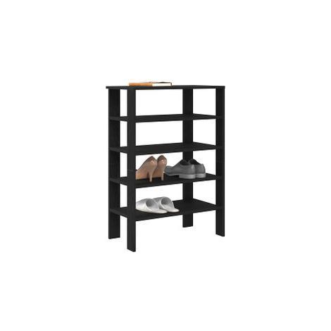 Étagère à chaussures noir 61x32x87,5 bois d'ingénierie (1/5)