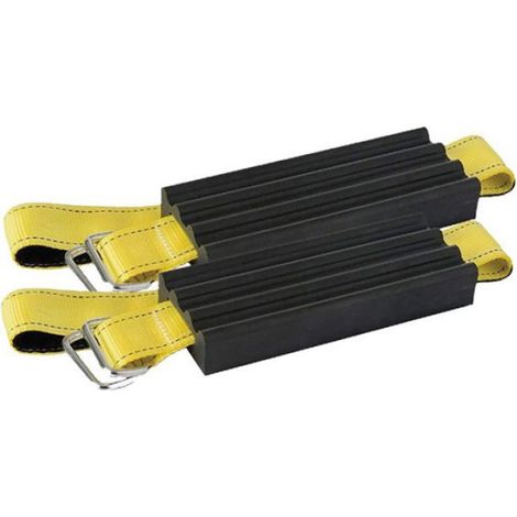 Lot de 2 dispositifs de traction, sangles antidérapantes caoutchouc EPDM, pour voiture SUV VTT neige boue (1/5)