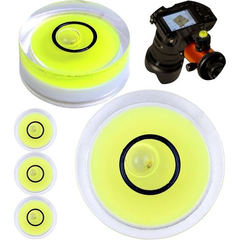 Spirit Level, Pack of 5, Diameter 12 mm, Mini Spirit Level for Cameras, Camping and Caravans (1/5)