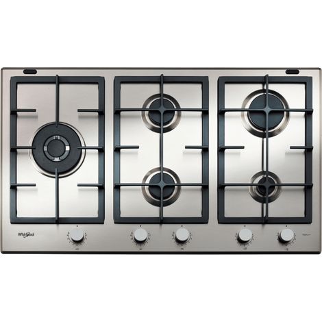 Whirlpool Piano cottura a gas - GMAL 9522/IXL. Colore del prodotto: Acciaio inox, Posizionamento dell'apparecchio: Da incasso, Dimensione della larghezza del piano cottura: 86 cm. Tipo di controllo...