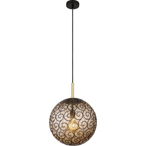 Globo - lámpara colgante - Fitz - negro - metal - Ø 35cm -