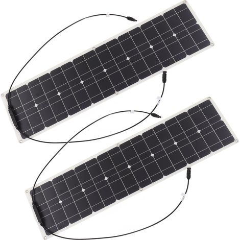 Flexibles Solarpanel-Set 100W monokristallines Silizium Solar-Außenausrüstung für Wohnmobil Camping (1/5)