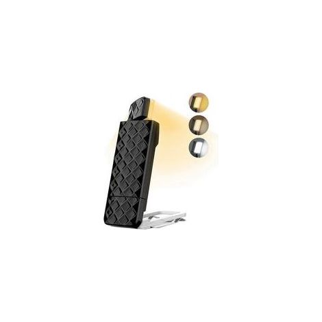 Lampe de lecture rechargeable pour le lit, lampe de lecture intelligente et réglable, veilleuse portable avec marque-page, noire