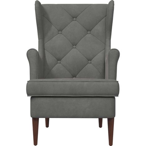 vidaXL Armchair Dark Grey Velvet