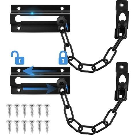 Catena di sicurezza per porta, serratura interna, catena per porta, serratura antifurto per porte resistente, catena spessa e robusta (1/4)
