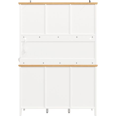 Armario alto de cocina con LED 120x40x179 cm, 4 puertas, 3 cajones, MDF blanco MODENUIT (1/5)