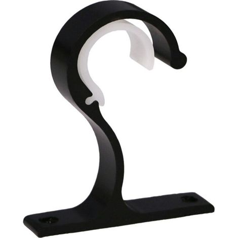 Lot de 2 supports de tringle à rideau, support de tringle de garde-robe en aluminium pour rideau ou garde-robe (noir) (1/4)