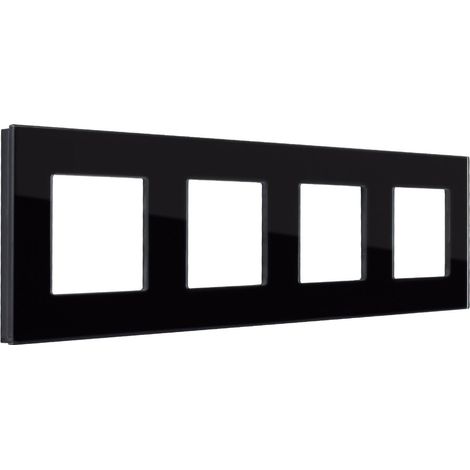Marco Cristal 4 Módulos Modern Negro