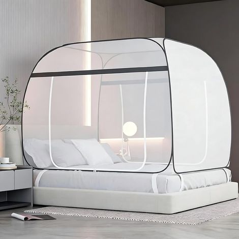 Moustiquaire pour lit déployable, 180 cm x 200 cm, moustiquaire pour lit, moustiquaire portable, pour voyages, pliable, pour chambre, extérieur (1/5)