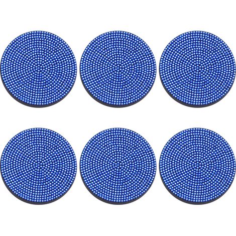 Sous-verre - Cuir synthétique - 10 cm de diamètre - Pour tasses café thé verres - Usage domestique bureau cuisine bar - Lot de 6 (1/5)