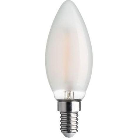 Ampoule LED Flamme E14 4,5W – 470 lm – 4000 K – Verre Dépoli – Filament – Équivalente 40 W