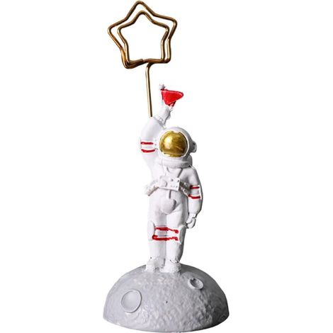 Porte-Photo Astronaute en Résine Or, Figurine Décorative Créative et Généreuse, Accessoire de Bureau Élégant et Gain de Place pour Décoration de Bureau Couleur Aléatoire (1/5)