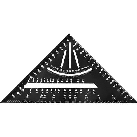 Équerre de menuisier en plastique, équerre spéciale à angle droit de 7 pouces (17,8 cm) avec graduation métrique à 90 degrés, noire (1/5)