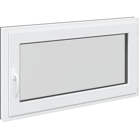 Ventana de sótano RISOR 110 x 70 cm PVC y vidrio Gris antracita vidaXL