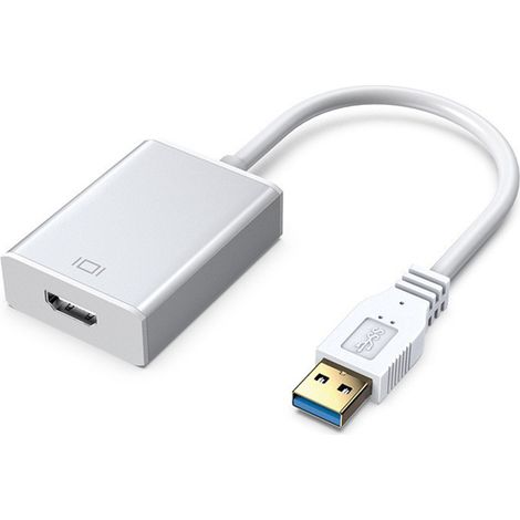 Adaptateur USB 3.0 vers HDMI, 5 Gbps, Résolution Full HD 1080p, pour PC et Écran Externe, Argent (1/5)