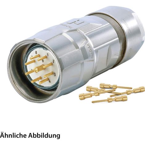HUMMEL SET inkl. Kontakte M23 Signal Kabelsteckverbinder, Crimpeinsatz gerade Polzahl 17-pol., Stift Kabelabgang gerade, Klemmbereich 3,0mm - 7,0mm - 1 Stück