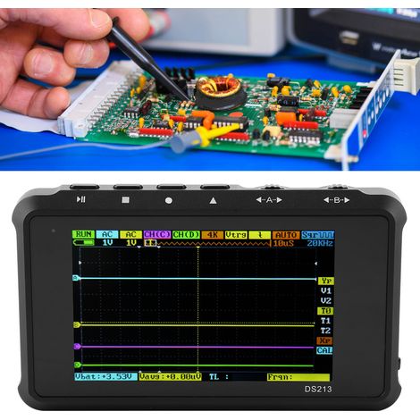 Oscilloscope numérique portable de poche DS213 Mini 4 canaux 100 MSa/s (1/5)