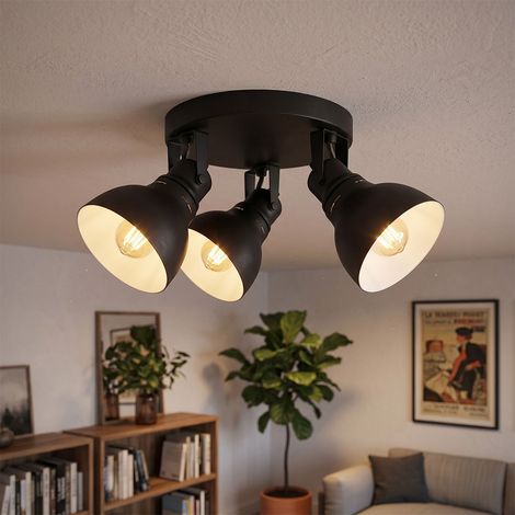 MEADOW 3 Faretti regolabili da soffitto E27 Nero opaco