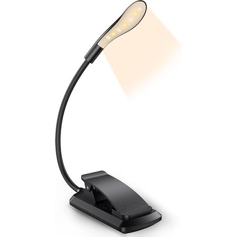 Lampe De Lecture - LED Rechargeable USB - Col De Cygne Ajustable Et Pince - Pour Lit Bureau Canapé Pupitre - 3 Niveaux De Luminosité - 1 Piece (1/5)