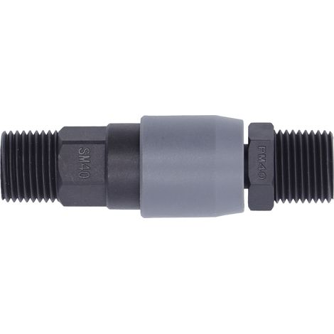Pneumatischer Schnellverbinder Typ C, selbstverriegelnder Luftverbinder aus Kunststoff und Stahl für PU-Rohre (SM40+PM40 1/2 Zoll) (1/5)