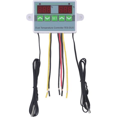 Thermostat numérique étanche à double régulation de température avec stockage des données pour réfrigérateur-congélateur à reptiles (DC12V).