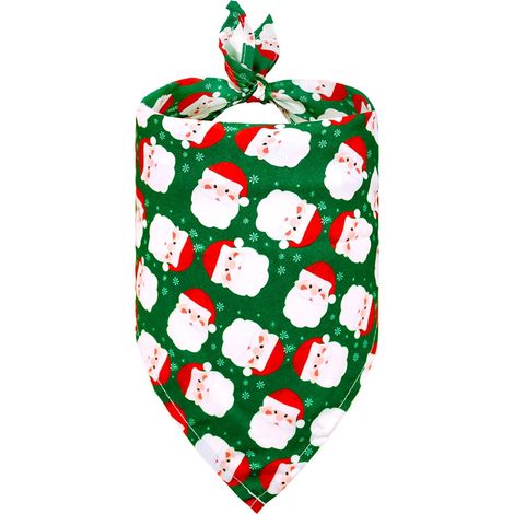 Serviette Triangulaire Pour Animal De Compagnie - Motif Noël Bonhomme De Neige Flocon De Neige Renne - Tissu Doux - 1 Pièce (1/5)