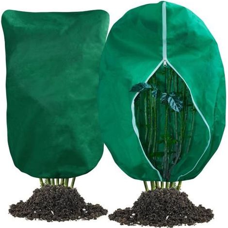 Housses d'hivernage pour plantes, lot de 2 voiles réutilisables pour extérieur, 80 x 120 cm, protection contre le froid. (1/5)