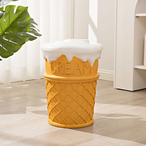 Tabouret décoratif bas en résine souple, style rétro, amusant et ingénieux, idéal pour se changer à la maison ou pour déguster une glace. (1/5)