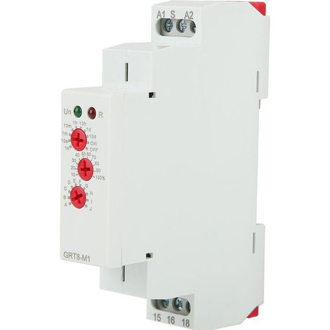 Relais temporisé GRT8-M1 avec 10 fonctions 35MM montage rail DIN AC/DC 12V 240V 50-60Hz (1/4)