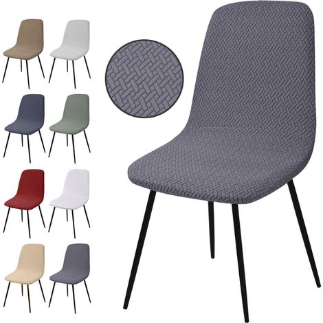 Housses de chaise Jacquard extensibles, lot de 6, lavables, pour salle à manger (1/5)