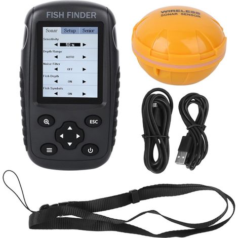 Détecteur De Poissons - Écran Couleur Haute Définition - Portée Jusqu'à 200 M - Fréquence 433 MHz - Température -20 À 70 °C - En Plastique Résistant - 1 Pièce