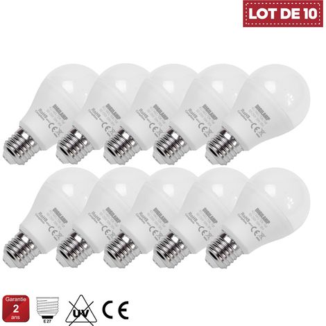 Lot de 10 Ampoule LED E27 A60 10W Blanc Froid 6000K - Digilamp (1/4)