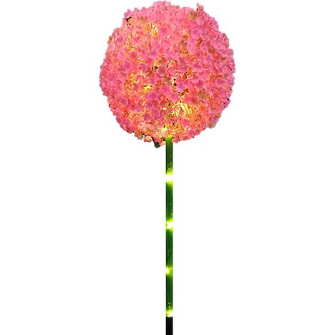 Lampe solaire sphérique d'extérieur étanche pour jardin, fleurs et cour, rose (1/5)
