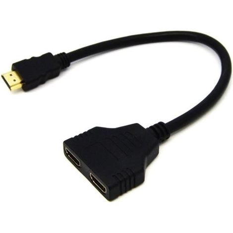Câble Splitter HDMI - ALEX CABLES - 1 mâle vers 2 femelles - Longueur 30CM - Couleur Noir - Vidéo