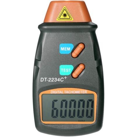 Tachymètre numérique sans contact – Plage de mesure 2,5 à 99 999 RPM – Précision ±0,05% – Affichage LCD 5 chiffres – Inclus 3 bandes réfléchissantes - 999RPM