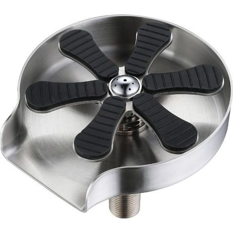 Rinoir en verre pour évier de cuisine en métal, Rince Verre Evier en Acier Inoxydable Lave Verre Haute Pression Accessoires pour Evier de Cuisine Bar Restaurant Café (1/3)