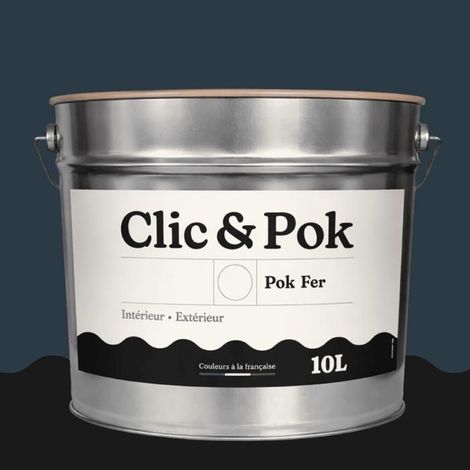 Peinture - POK - Fer Antirouille - 10L - RAL 5008 Bleu gris - Brillant