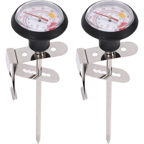 Termometro per montare il latte, lettura rapida con clip per pentole, termometro da cucina portatile, acciaio inox 304, 2 unità. (1/5)