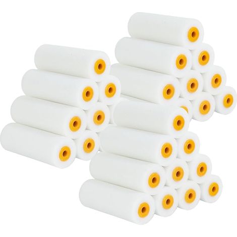 30 PCS Mini Manchons de Rouleaux de Peinture en Mousse Densité 10CM Mini Rouleaux Mousse Bords Droits Rouleau à Peinture Mousse pour Peindre Les Murs, Les Armoires (1/4)