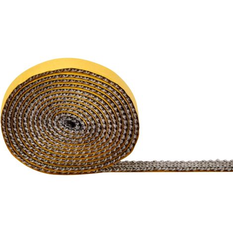 Joint de Cheminée Autocollant, Joint Poele a Bois, Joints Fibre de Verre, Résistant à la Chaleur, pour Poêle, Cheminée, Tube Poele (3 mm x 10 mm x 2 m) (1/5)
