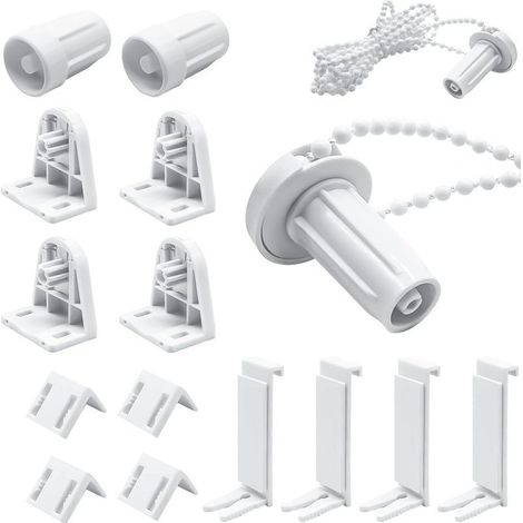 2 Ensembles Kit de Réparation de Store Enrouleur en Plastique de 17 mm, Aucun Kit de Perçage n'est Nécessaire, pour Stores Enrouleurs, Volets Occultants, Blanc (1/5)